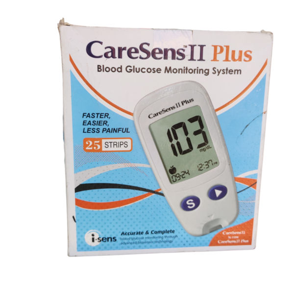 CareSens II Plus Blood Glucose Monitoring System With 25 Strips