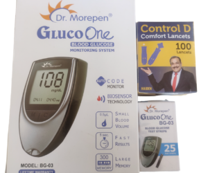 Dr Morepen Combo Pack of BG-03 Glucose Meter, 25 Test Strips and 100 Lancets