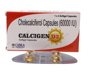 Calcigen D3 Vitamin D3 Cholecalciferol 60000 IU Capsule