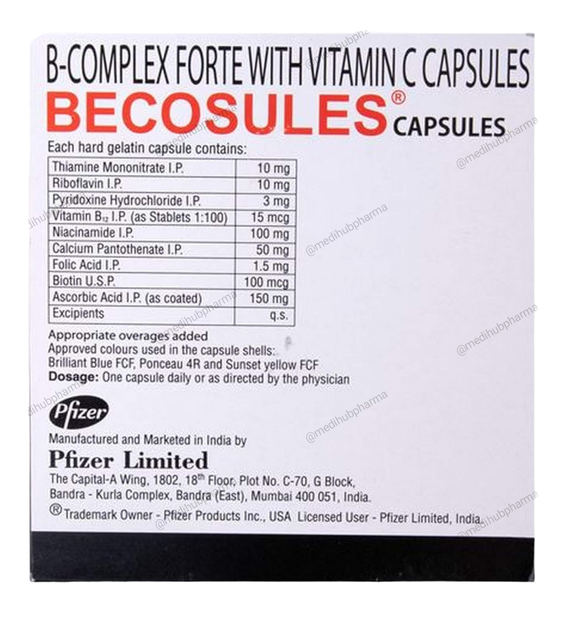 Becosules Capsule with B Complex and Vitamin C 20 Cap Strip