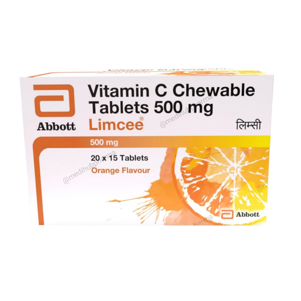 Limcee Vitamin C Chewable Tablet Flavour Orange 15 Tab Strip