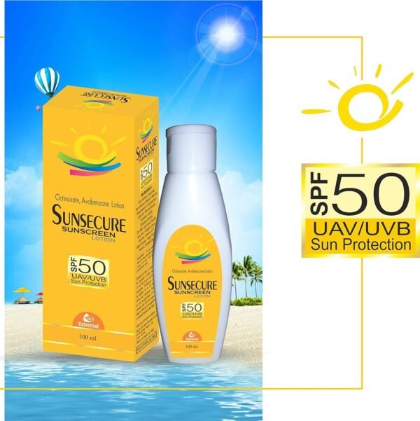 Sunsecure Sunscreen Lotion SPF50 UAV UVB Sun Protection