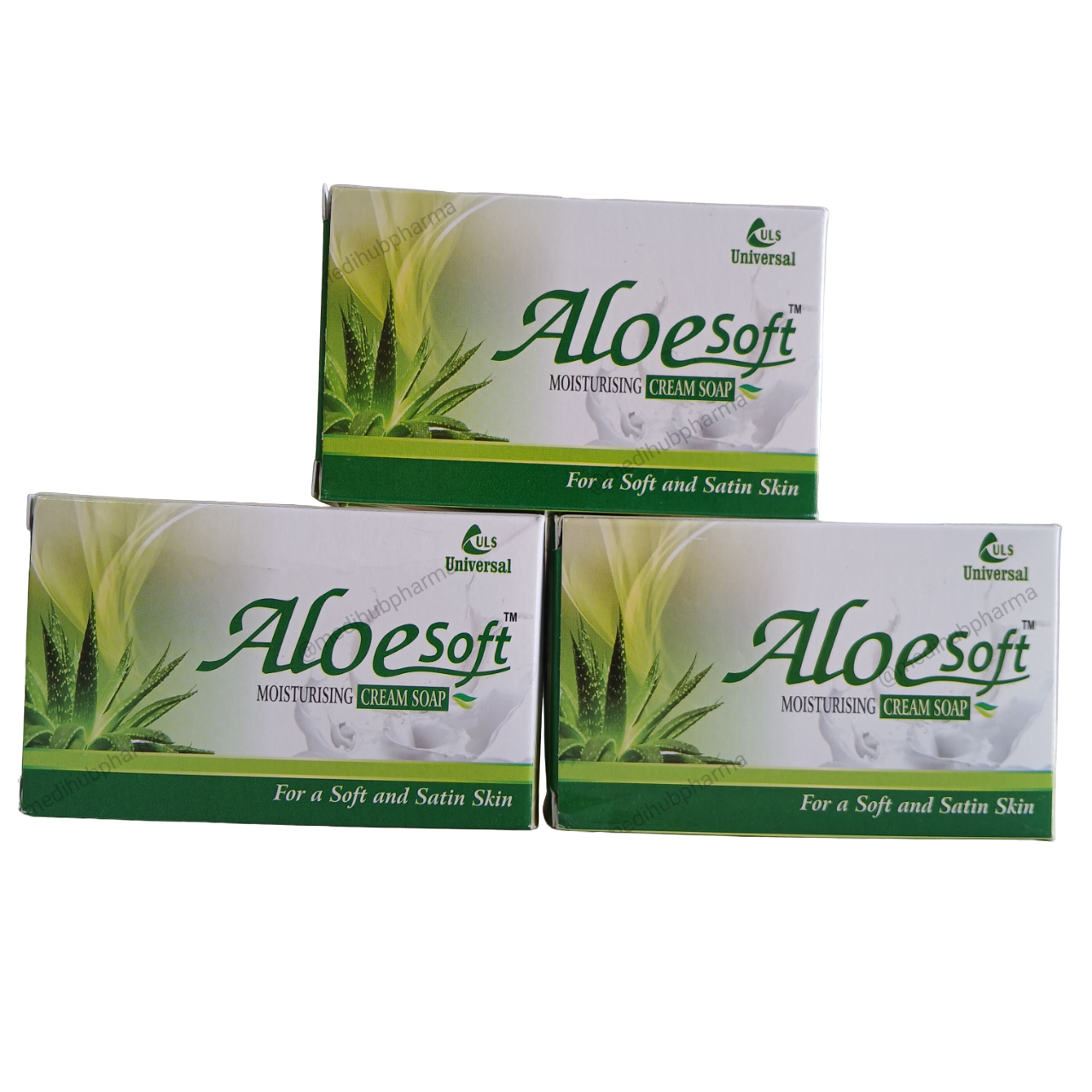 AloeSoft Moisurising Cream Soap Pack of 03 Soaps 75gm Each