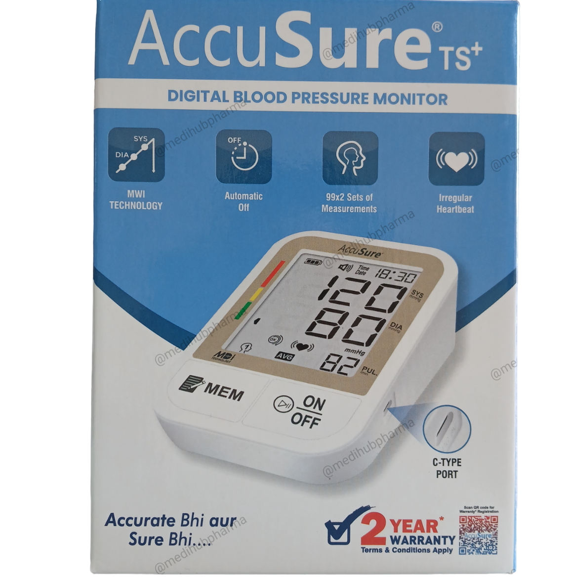 AccuSure Blood Pressure Monitor Digital BP Machine