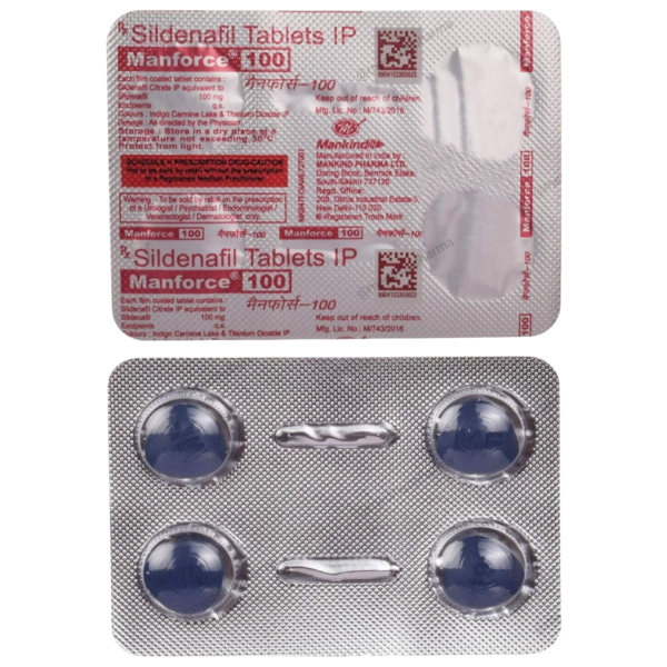 Manforce 100mg Tablet 04 Tab Strip