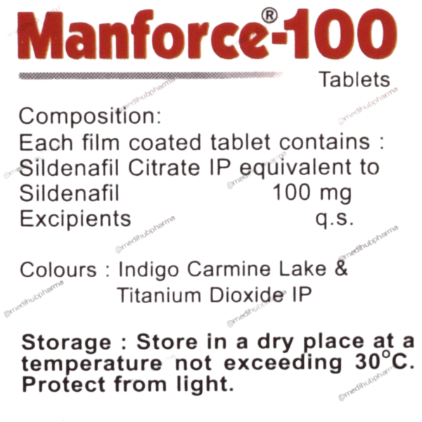 Manforce 100mg Tablet 04 Tab Strip