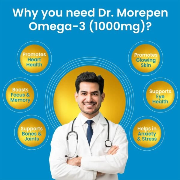 Omega-3 Deep Sea Fish Oil 1000mg 60 Softgels by Dr. Morepen