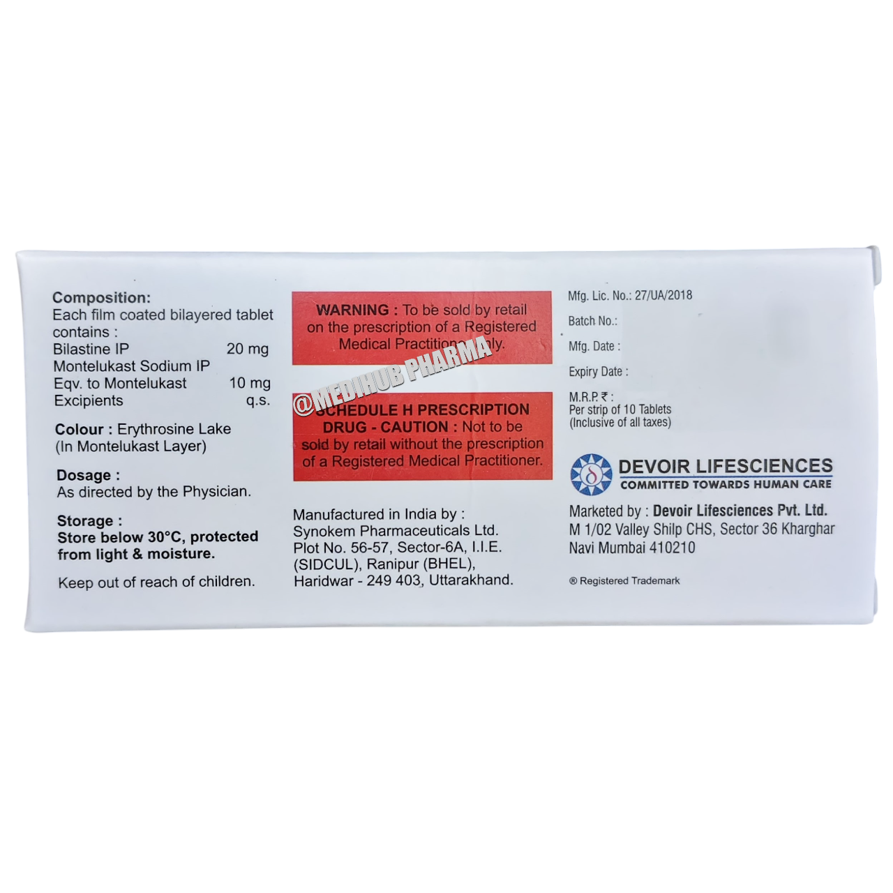 Cofease Tablet 10 Tab Strip